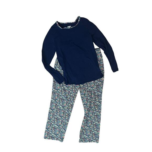 Lands' End Knit Pajama Set Long Sleeve T-Shirt and Pants Womens Xsmall - Picture 1 of 5